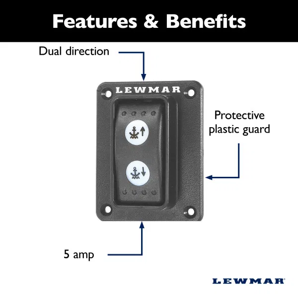 68000593 – LEWMAR Windlass Switch, Use To Control Up And Down Function Of Anchor Windlass Rocker Swi - view 2